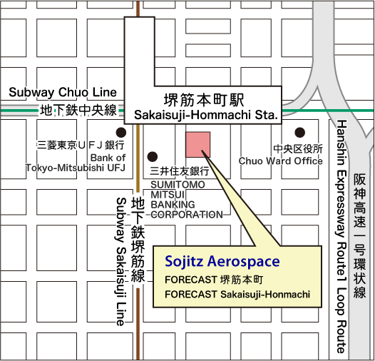 双日エアロスペース株式会社 名古屋支社 大阪営業部地図